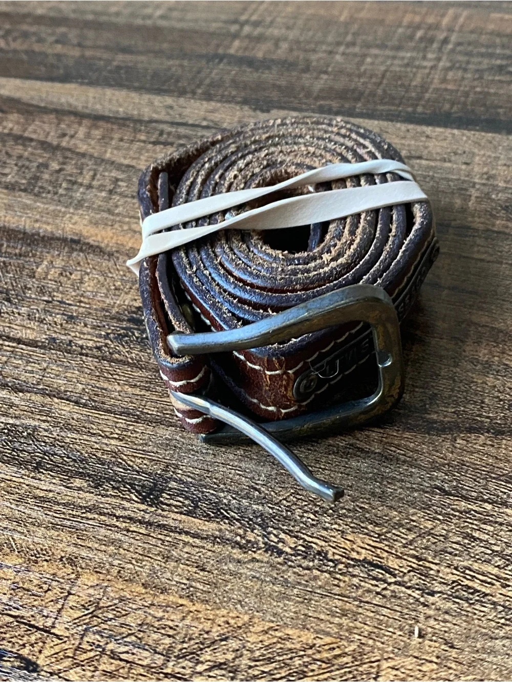 Vintage Levi Strauss & Co Leather Skinny Belt, 28”